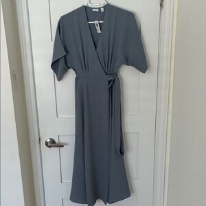 Babaton Allude dress size xs shady blue colour NWT wraparound evening dress